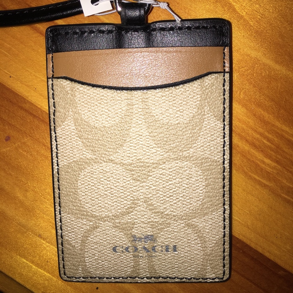 NWT Coach Signature Lanyard ID Badge Holder